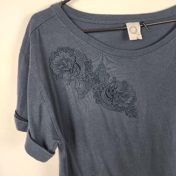 ANTHROPOLOGIE AKEMI KIN KRIS WOMENS ASYMMETRICAL FLORAL TUNIC TOP EMBROIDERED M - Picture 5 of 7